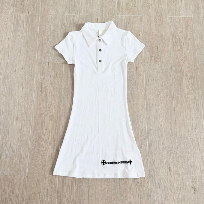 chrome hearts ribbed polo dress